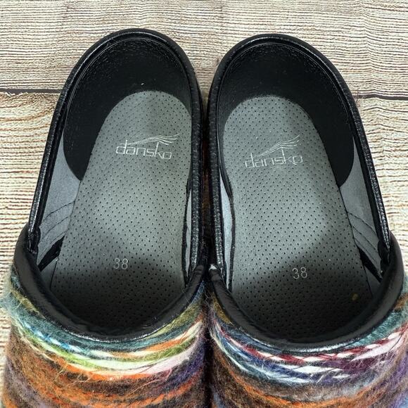 Dansko Multi-Colored Knitted Yarn Covered Clogs Size 38 (7.5) Professional Boho - Picture 5 of 16